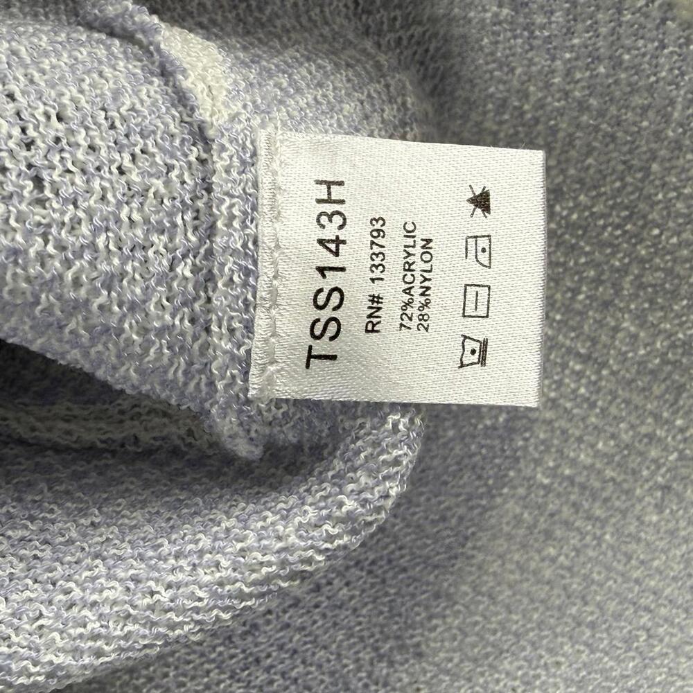 POL Light Blue and Purple Heart Pattern Lightweight Sweater - Size - Medium - Picture 6 of 6